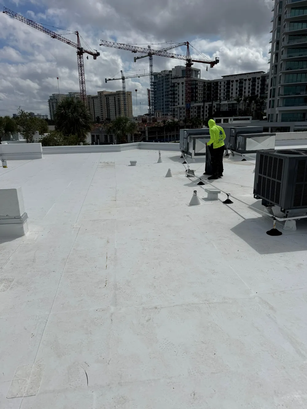 Completed commercial roofing project by SRQ Building Services in Sarasota, FL