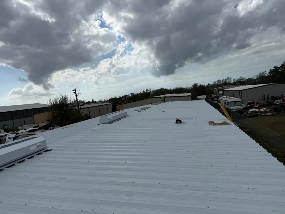 Industrial roofing on a warehouse in Sarasota, FL