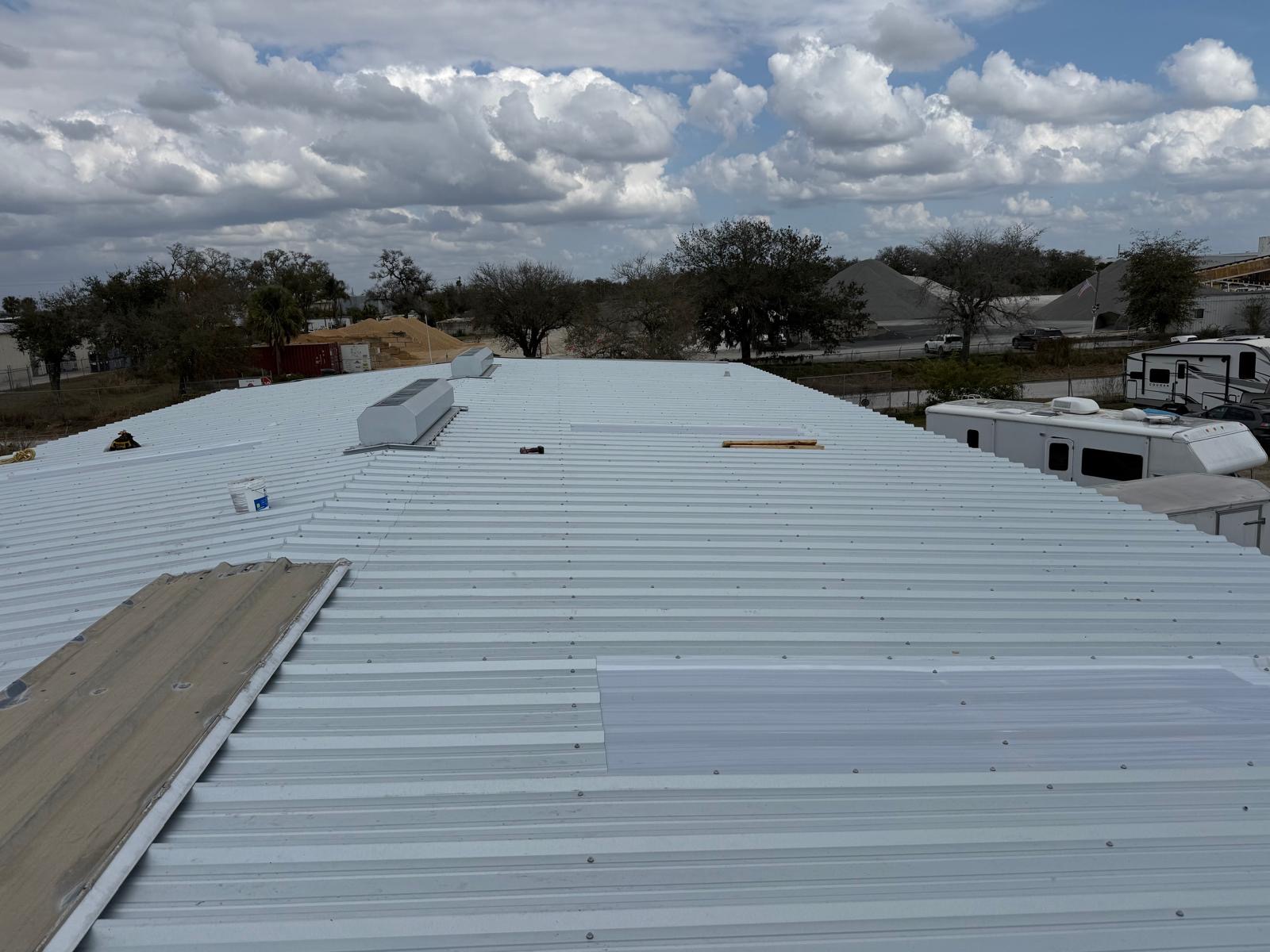 Completed metal roofing project on a Sarasota, FL home