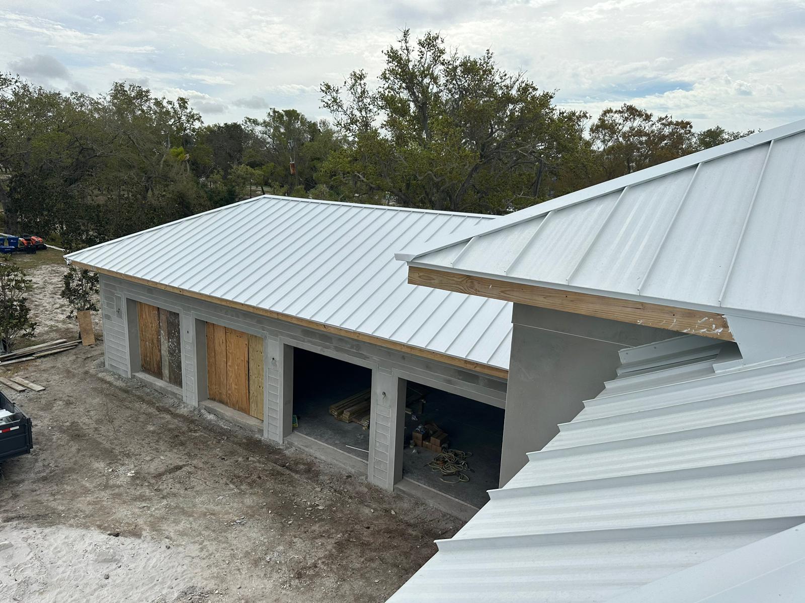 New construction roofing installation on a home being built in Sarasota