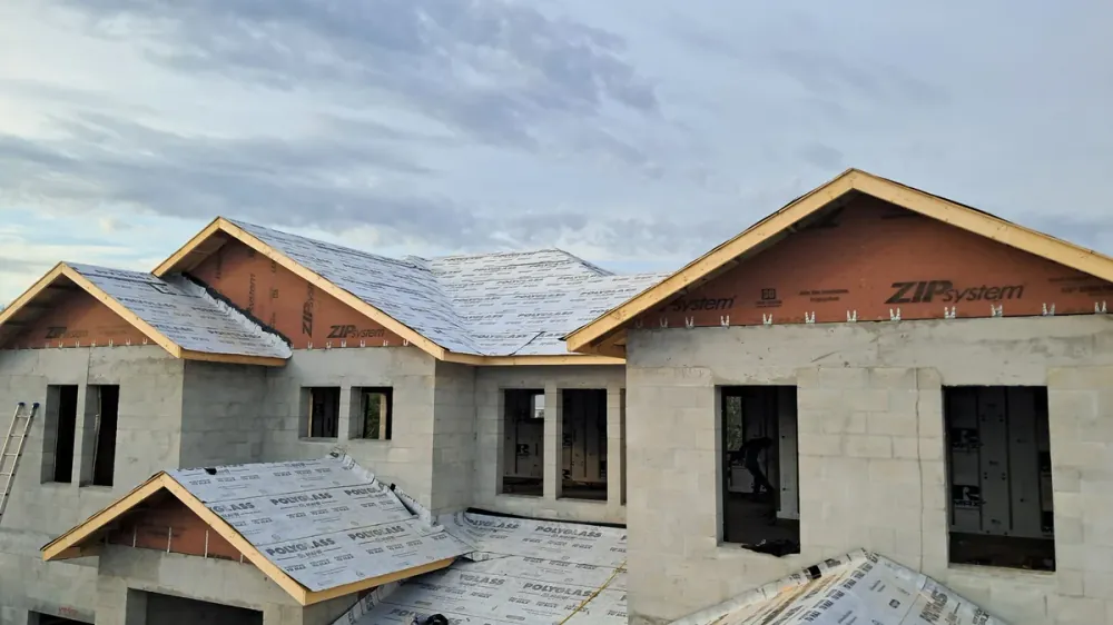 Residential roofing installation on a Sarasota home by SRQ Building Services