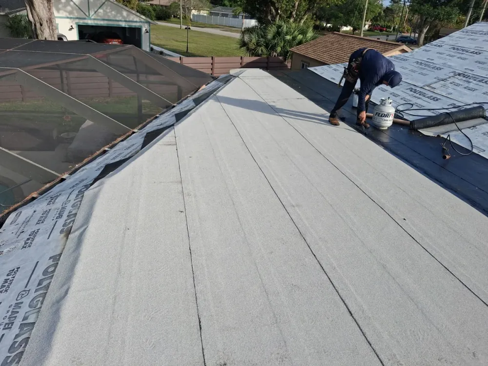 Roof maintenance inspection on a Sarasota home by SRQ Building Services