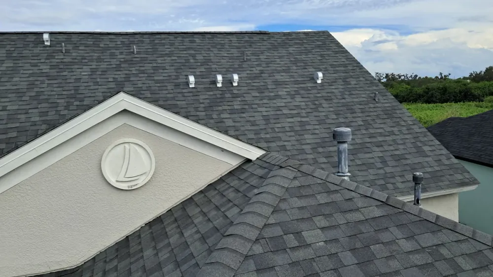 Shingle roof installation with six-nail pattern on a Sarasota home