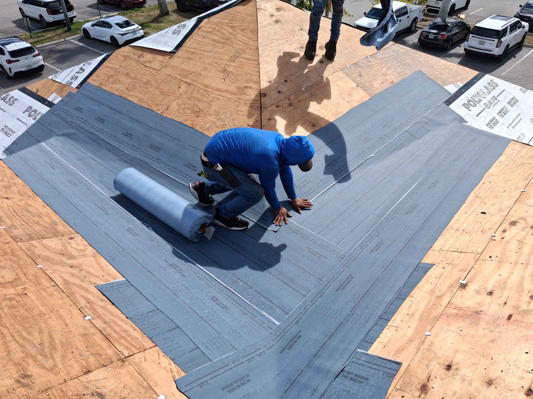 Storm damage shingle repair on a Florida home